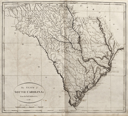 Maps and Charts, United States, ‘The American Atlas,’ New York, John Reid, 1796. Estimate $6,000-8,000. Image courtesy of Skinner Inc.