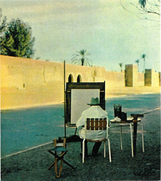 Sir Winston Churchill painting at Marrakech in the 1950s.  Image copyright Churchill Heritage and by permission.