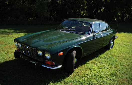 1973 Jaguar XJ6 Series 1, approximately 73,000 original miles, purchased new by single owner, garage kept. Estimate:  $5,000-$8,000. Image courtesy of Pook & Pook Inc.