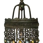 From a private collection in Philadelphia, this Tiffany Favrile glass and bonze Moorish chandelier is 34 inches high. It carries a $30,000-$50,000 estimate. Image courtesy of Fuller’s Fine Art Auctions.