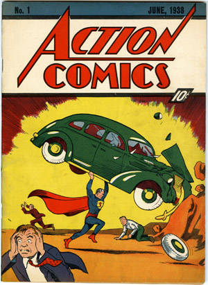 Superman's first appearance was in the June 1938 issue of Action Comics. Image courtesy of Geppi's Entertainment Museum at Camden Yards, Baltimore.