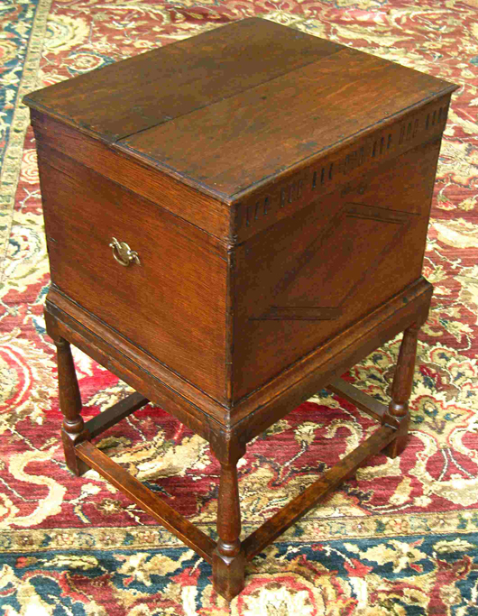 This rare 17th-century oak cellaret for storing wine would be a perfect and unusual gift item. Image courtesy of Gordon S. Converse & Co.