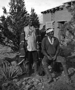 Navajo chief Manuelito (seated) and another Navajo leader, Cayetanito. Photo by H. T. Heister, Courtesy Palace of the Governors Photo Archives (NMHM/DCA), #38032.