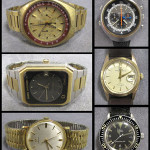 A collection of vintage watches will include Omega Flightmaster and Seamaster models. Image courtesy of William Jenack Estate Appraisers and Auctioneers.