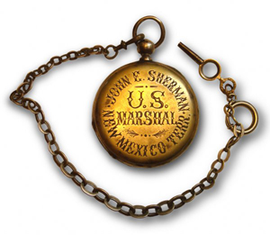 Circa-1870 pocket watch used by U.S. Marshal John E. Sherman of the New Mexico Territory. Sold at auction for $1,000 on May 17, 2007. Image courtesy of LiveAuctioneers.com Archive and Engel Auction Co.