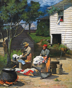 ‘Wash Day’ by Elliott Daingerfield (American/North Carolina, 1859-1932) sold for $59,750, the third highest price paid at auction for a work by the artist. Image courtesy of Neal Auction Co.
