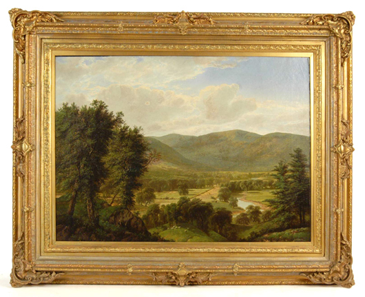 William Mason Brown (American, 1828-1898), Hudson River Valley landscape painting, oil on canvas. Estimate $6,000-$10,000. Stephenson’s Auctions image.