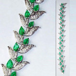 Emeralds and diamonds form the buds and leaves respectively on this 18K white gold bracelet. Estimate: $8,075-$9,100. Image courtesy of Auktionshaus Gut Bernstorf.