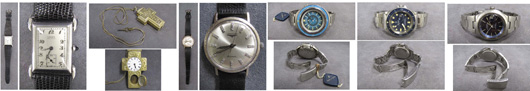 Collection of fine vintage watches. Image courtesy of William Jenack Estate Appraisers and Auctioneers.