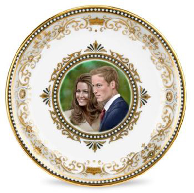 An alternative to the officially commissioned goods, the Royal Wedding round tray by Royal Worcester has a retail price $26.49. Image courtesy of UK Gift Company.