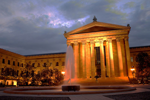 The Philadelphia Museum of Art, shown in this photo shot at night, is one of the city's most-visited attractions. Photo by Nfutvol, taken April 30, 2010. Licensed under the Creative Commons Attribution-Share Alike 3.0 Unported license.