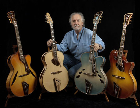 The Four Seasons guitars. Made by John Monteleone, Islip, N.Y., 2002-2005. Private Collection, USA. Photo copyright Archtop History Inc., from the book ‘Archtop Guitars: The Journey from Cremona to New York’ by Rudy Pensa and Vincent Ricardel.