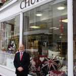 Stephen Church, Church’s China managing director shown here outside his retail location in Northampton, England, says online sales of Royal Wedding gifts are already strong, particularly in America. Image courtesy of Church’s China.