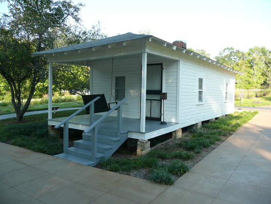 Elvis Presley was born Jan. 8, 1935 in this two-room shotgun house built by his father, Vernon Presley, in Tupelo, Miss. Image courtesy of Wikimedia Commons.