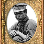 Siah Carter, a 22-year-old enslaved African American from Shirley Plantation, who risked his life and rowed a small boat out to the USS Monitor in hopes of being given sanctuary and a ride to freedom with the Union Army. He was the first of 18 slaves to escape from Shirley during that year. Library of Congress photo.