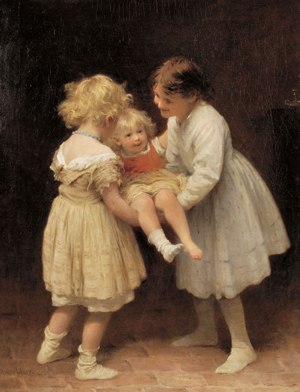 John Morgan (British, 1823-1886), ‘Kinder at Play.’ Estimate $35,000-55,000. Image courtesy of Skinner Inc.