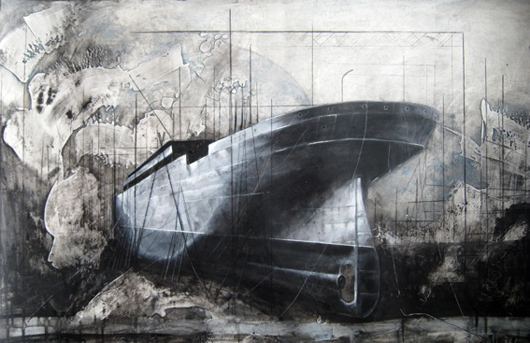 River Clyde Ship Study, 2010, by Adam Kennedy, mixed media. Image courtesy Adam Kennedy.