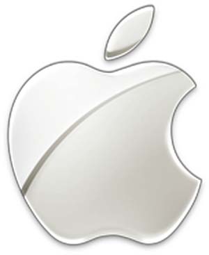 Trademarked and copyrighted Apple Inc. logo, which may be obtained from the Apple Store or Mac OS X welcome screen and about window, iPod and iPhone, and Apple TV on startrup. Fair use of low-resolution image to illustrate Apple corporate press release.
