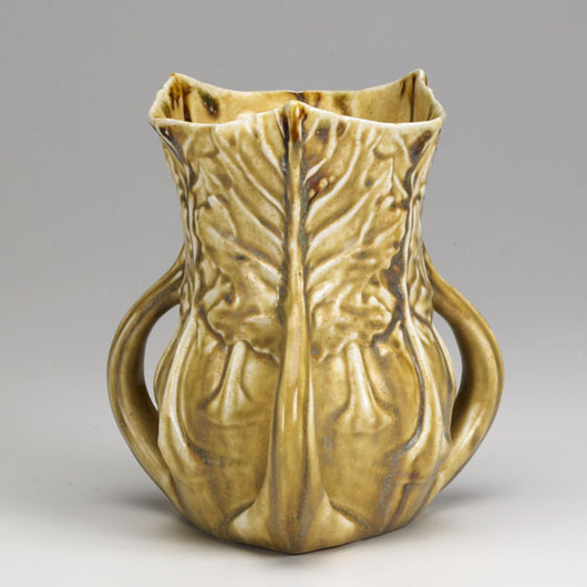 L.C. Tiffany ceramic vessel, estimate: $10,000-$15,000. Image courtesy Rago Arts and Auction Center.
