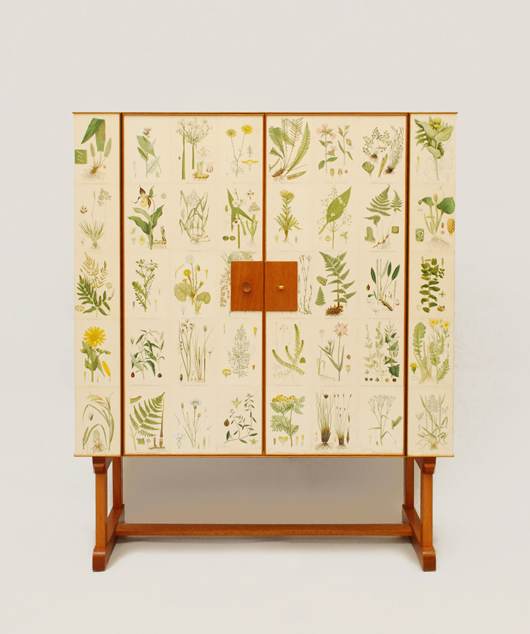 Kim Hostler of Hostler Burrows gallery offered this circa 1940 Josef Frank flora cabinet made of mahogany with a birch interior. Image courtesy of Winter Antiques Show.