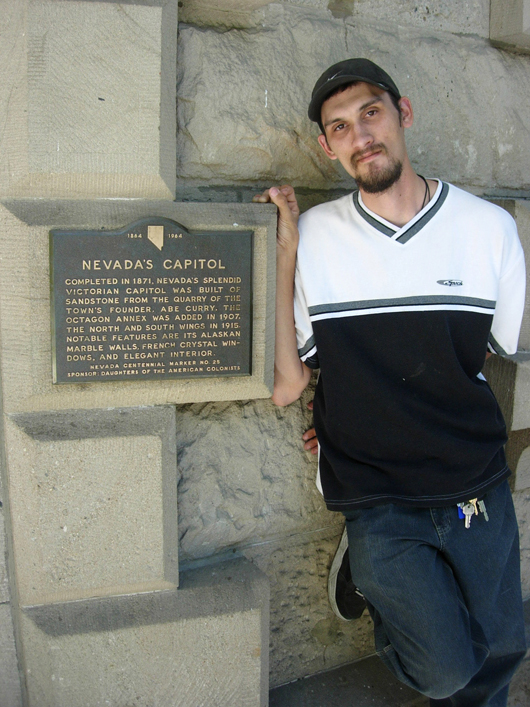 Some Nevada historical markers are easy to locate, like the plaque on Nevada’s Capitol in Carson City. Image courtesy of Paul Sebesta.