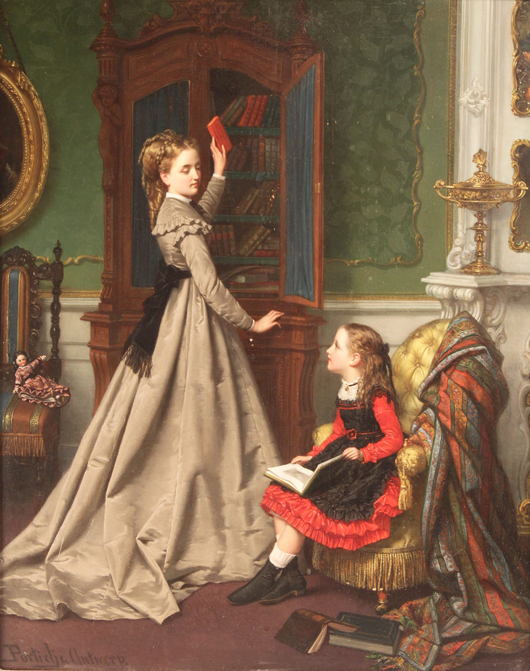 Late 19th century painting by Jan F. P. Portielje (Dutch, 1829-1908), $18,400. Image courtesy Case Antiques.