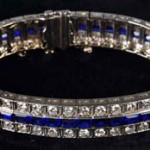 14K white gold bracelet with 14.62 carats of sapphires and 5.28 carats of diamonds, to be auctioned Feb. 26, 2011. Estimate $8,000-$15,000. Morphy Auctions image.