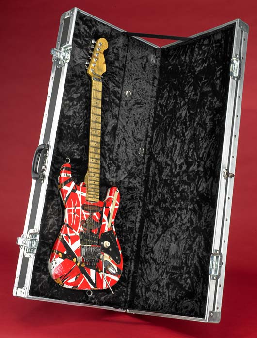 The ‘Frank 2’ guitar used by Eddie Van Halen on his band’s 2007-08 tour is identical to the original ‘Frankenstein’ guitar, which he used for more than 30 years. Photo by Hugh Talman, courtesy of the Smithsonian’s National Museum of American History.
