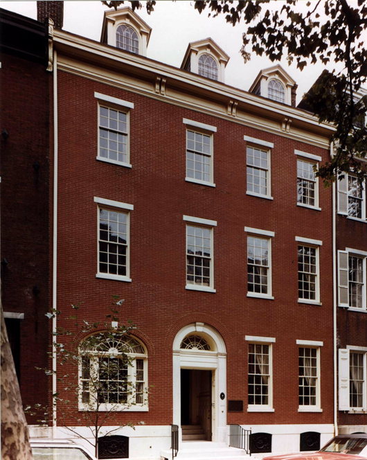 The Rosenbach Museum & Library is housed in two historic19th-century townhouses at 2008 and 2010 Delancy Place in Philadelphia. Image courtesy Rosenbach Museum & Library.