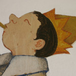 Detail prior to conservation, The Chertoff Mural. © 1961 by Maurice Sendak, all rights reserved.