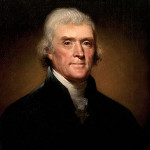 Thomas Jefferson, pictured in Rembrandt Peale’s 1800 portrait, owned a renowned library. Image courtesy of Wikimedia Commons.