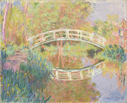 Claude Monet French, 1840-1926 Japanese Footbridge, Giverny, 1895 Oil on canvas 31 x 38 ½ in.  Philadelphia Museum of Art: Gift of F. Otto Haas, and partial gift of the reserved life interest of Carole Haas Gravagno, 1993, 1993-151-2 