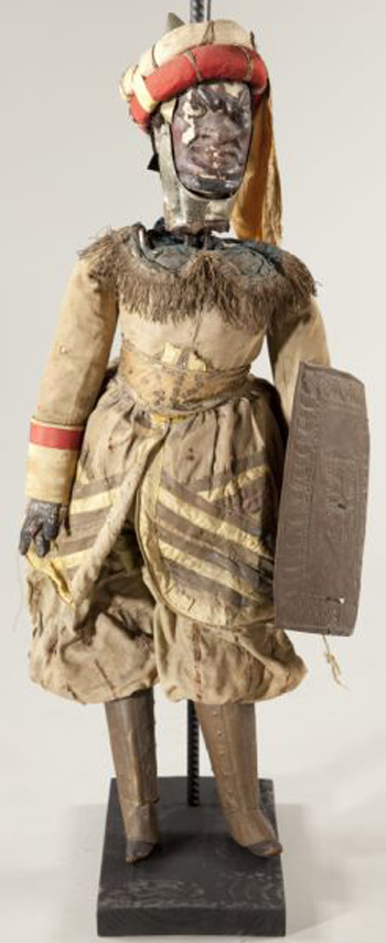 Rare 19th-century continental blackamoor rod puppet (est. $1,000 to $2,000).