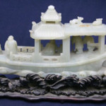 Chinese white jade carved ship, $57,500. Manor Auctions image.
