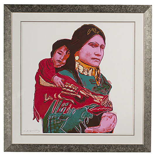 Andy Warhol's ‘Mother and Child,’ serigraph on Lenox Museum Board. Estimate: $15,000-$20,000. Image courtesy of Cowan’s Auctions.
