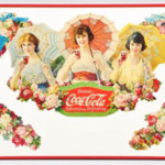 1918 Coca-Cola Umbrella Girl festoon, framed size 29 1/4 in. x 52 1/4 in. Near-mint condition. Estimate $4,000-$6,000. Morphy Auctions image.