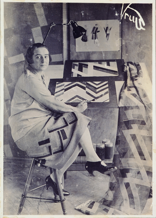 Sonia Delaunay in her studio at Boulevard Malesherbes, Paris, France, 1925. Photographed by Germaine Krull (German, 1897–1985). Bibliothèque Nationale de France. © L & M SERVICES B.V. The Hague 20100623.
