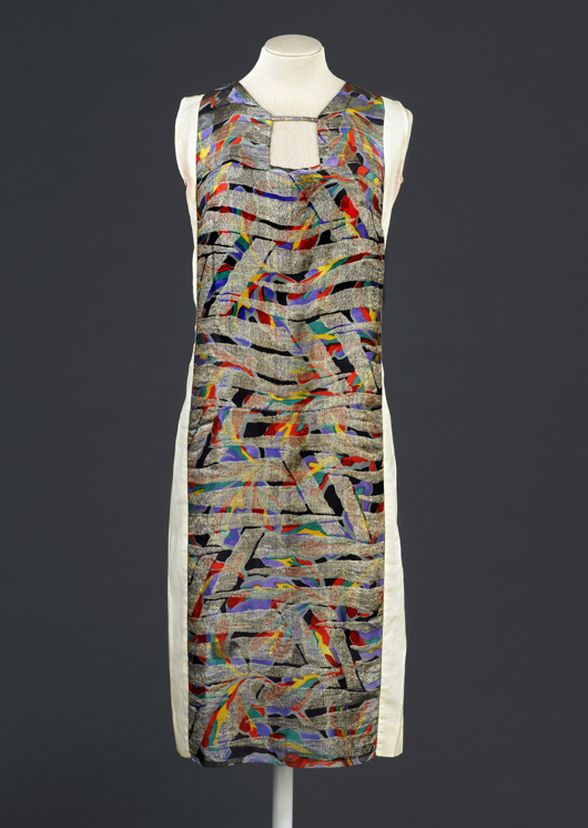 Dress designed by Sonia Delaunay (French, born Russia, 1885-1979), France, 1925-28, printed silk satin with metallic embroidery. Musée de la Mode de la Ville de Paris, Musée Galliera, GAL 1970.58.31. © L & M SERVICES B.V. The Hague 20100623.