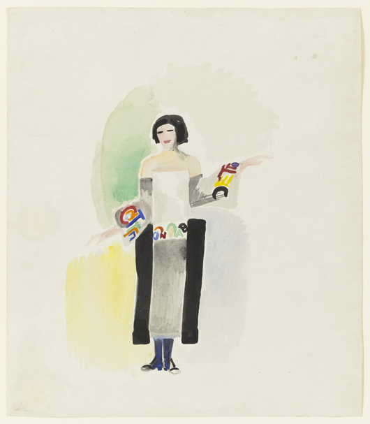 ‘Robe poème no. 1328,’ designed by Sonia Delaunay (French, born Russia, 1885–1979), France, 1923, watercolor, gouache, and pencil on paper. Museum of Modern Art, New York 304.1980. © L & M SERVICES B.V. The Hague 20100623. Photo: © The Museum of Modern Art/ Licensed by SCALA/ Art Resource, NY.