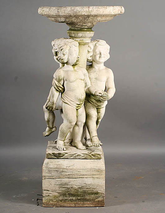 Nineteenth-century Italian carved marble figural fountain. Estimate: $2,500-$4,500. Image courtesy of Kamelot Auctions.