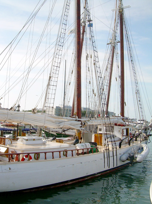 The schooner Western Union docked in Key West harbor in 2006.  Image by Marc Averette. This work is licensed under the Creative Commons Attribution 3.0 License.