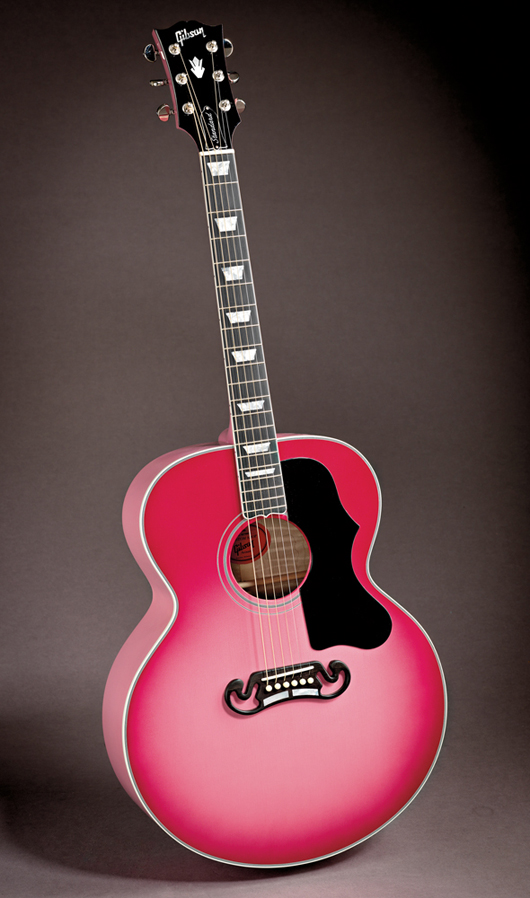 Model J-200 guitar, Gibson Custom Shop, 2010, expressly for the Pinkburst Project. Estimate: $4,500-$6,000. Image courtesy of Skinner Inc.