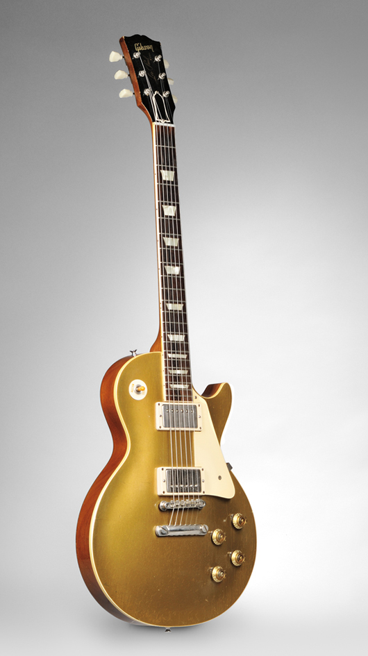 Model Les Paul guitar, Gibson Inc., 1957, with original case. Estimate: $60,000-$80,000. Image courtesy of Skinner Inc.