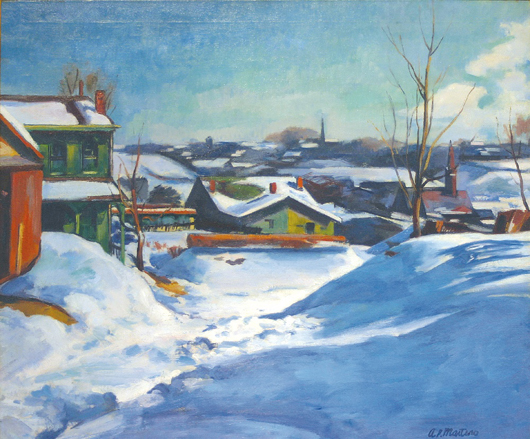 Antonio Pietro Martino (American/Philadelphia, 1902-1988), Manayunk Winter, oil on canvas, 30 by 36 inches. William H. Bunch Auctions image.