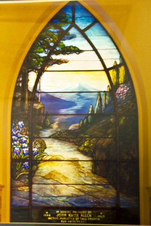 The Tiffany Studios stained glass window has been in storage for the past 20 years. Image courtesy of Reformed Church of the Tarrytowns.
