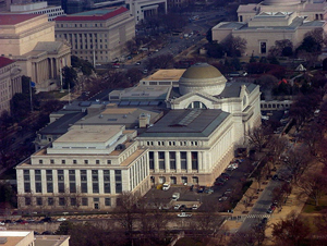 A view of the National Museum of Natural History from the Washington Monument. This file is licensed under the Creative Commons Attribution 2.0 Generic license.