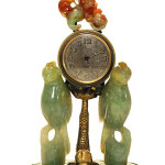 Zenith 8-day jade desk clock, 7 inches high. Estimate: $7,000-$10,000. Image courtesy of Artingstall & Hind Auctioneers.