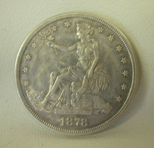 A genuine 1878 U.S. Trade Dollar. Image courtesy of LiveAuctioneers.com Archive and Affiliated Auctions.