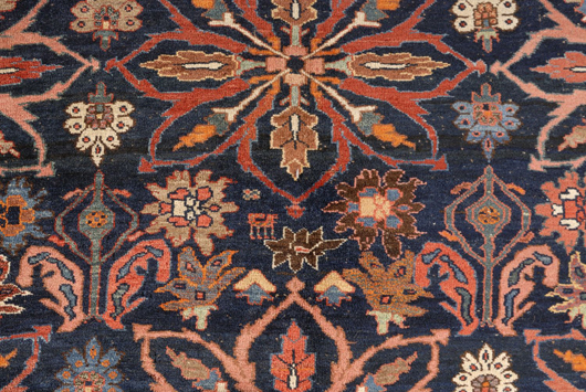 Bidjar carpet, northwest Persia, late 19th century, small areas of minor wear, several small repairs, 26 feet x 15 feet 4 inches. Estimate $20,000-$25,000. Image courtesy of Skinner Inc.