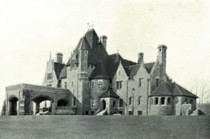 The French Gothic style Woodmont mansion in 1902. Image courtesy of Wikimedia Commons.